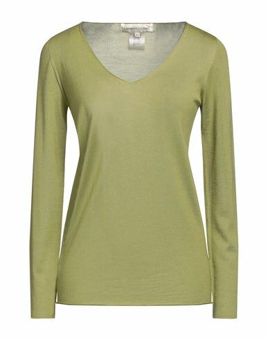 Lamberto Losani Woman Sweater Military green Cashmere, Silk Cover