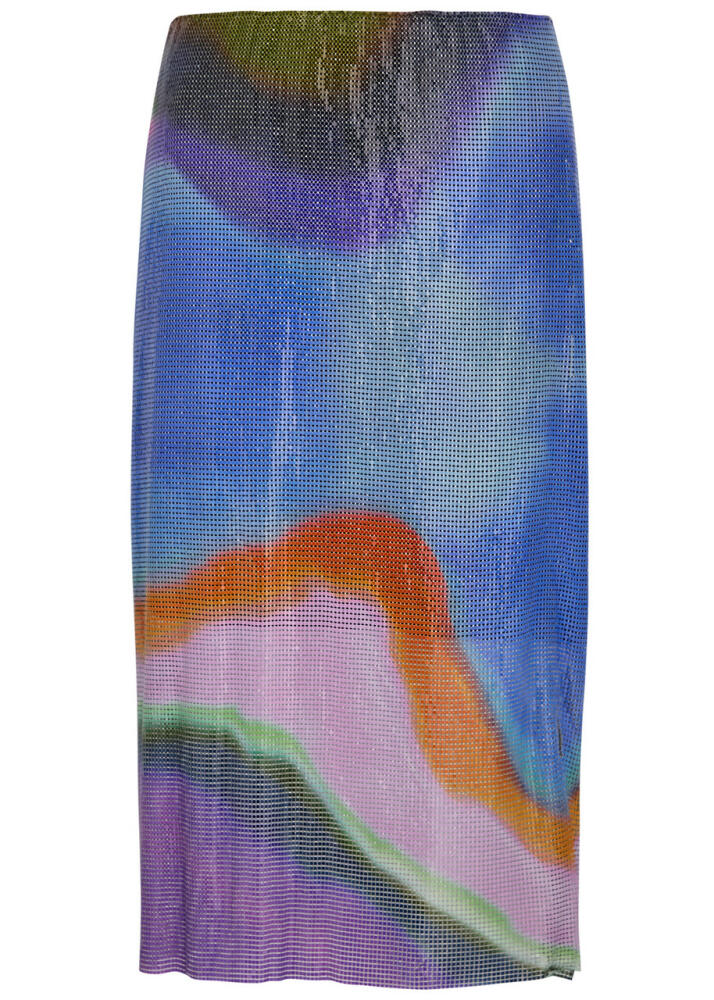 Christopher Esber Aura Printed Chainmail Midi Skirt - Cover