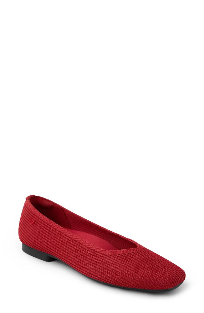 VIVAIA Margot 2.0 Square Toe Flat in Ruby Red Cover