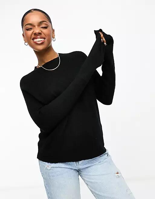 Pieces high neck sweater in black Cover