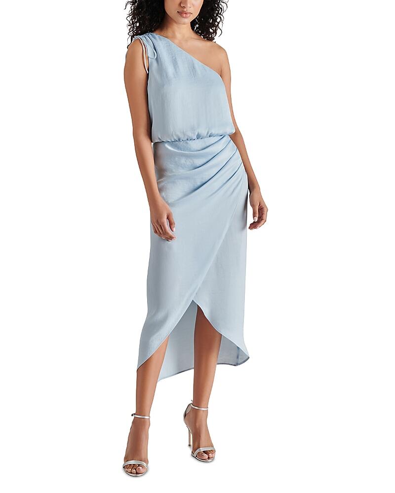 Steve Madden Adele One Shoulder Satin Midi Dress Cover