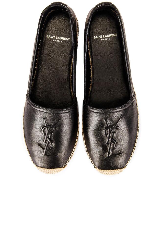 Saint Laurent Logo Flat Espadrille in Black Cover