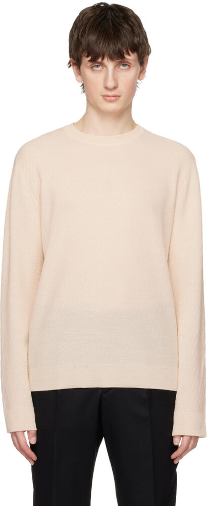 Solid Homme Beige Open Work Sweater Cover