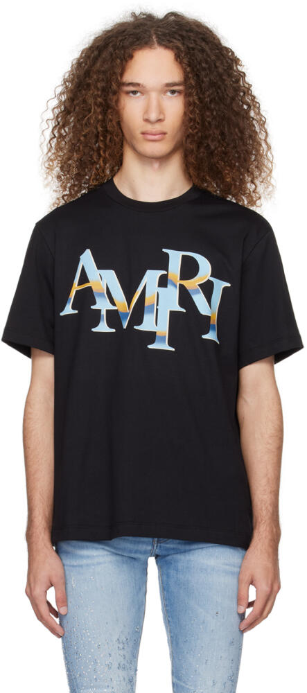 AMIRI Black Staggered Chrome T-Shirt Cover