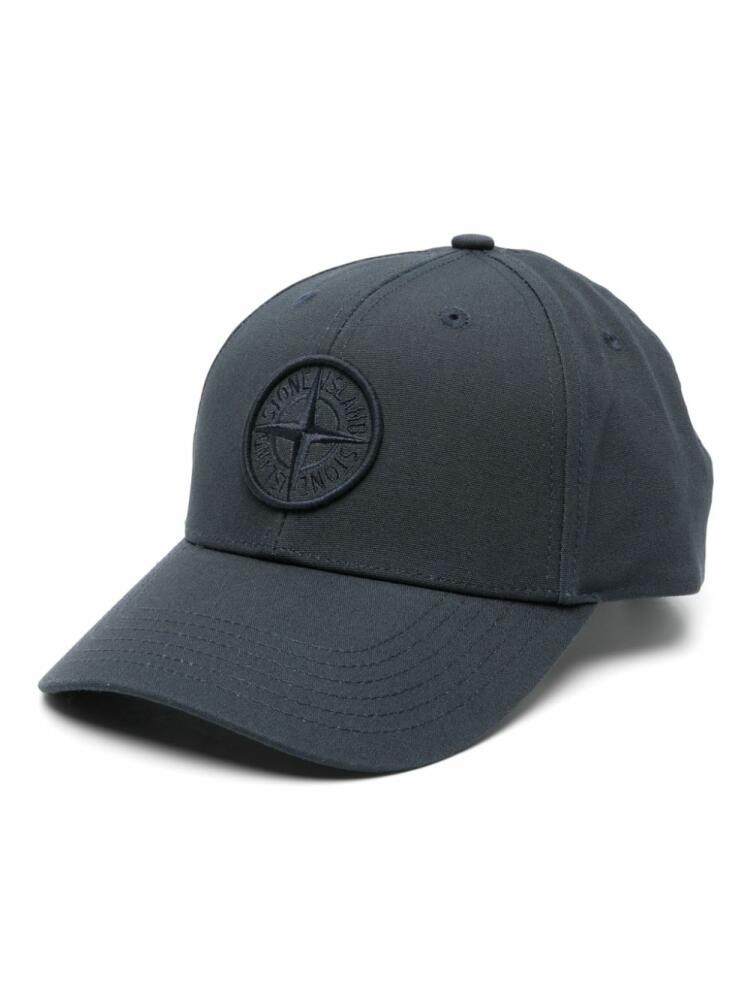 Stone Island embroidered-logo cotton cap - Blue Cover