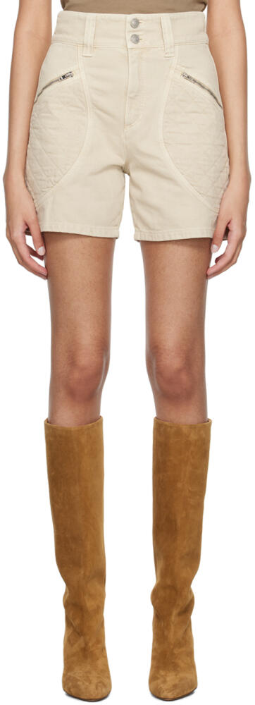 Isabel Marant Beige Candice Denim Shorts Cover