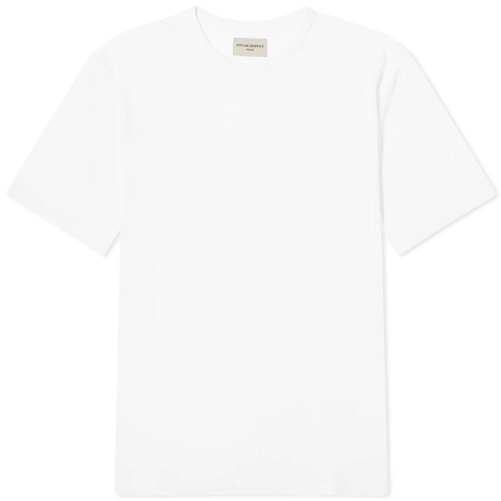 Officine Generale Men's Officine Générale Pigment Dyed Linen T-Shirt in White Cover