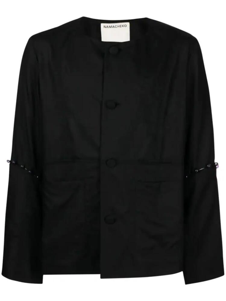 Namacheko bead-embellished wool shirt jacket - Black Cover