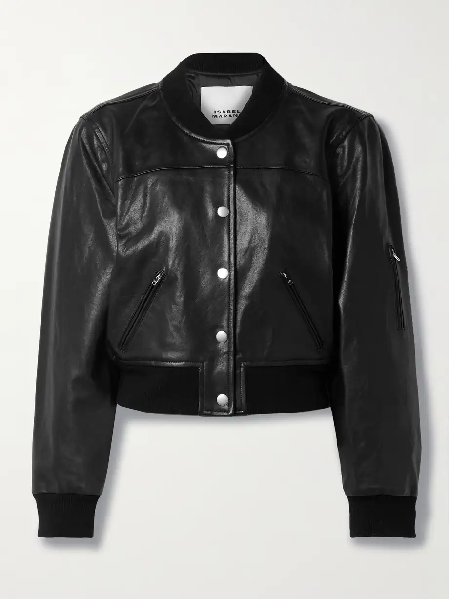 Isabel Marant - Adriel Leather Bomber Jacket - Black Cover