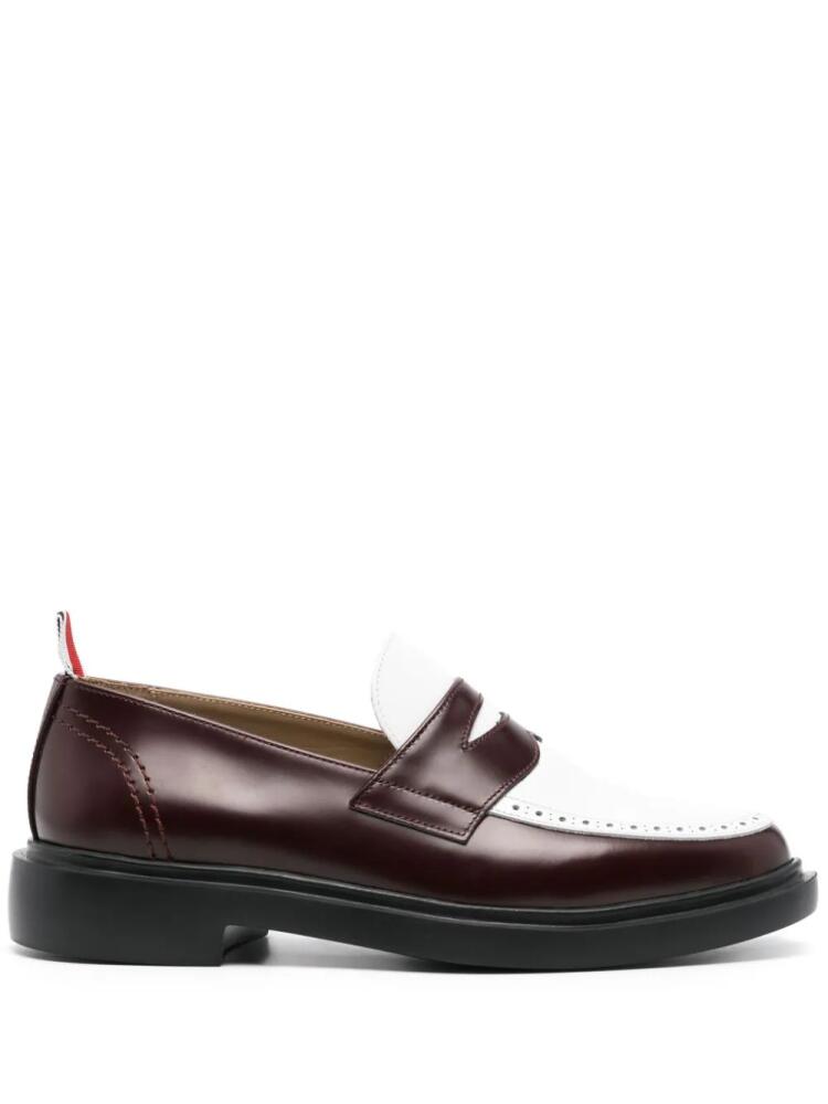 Thom Browne panelled leather loafers - White Cover