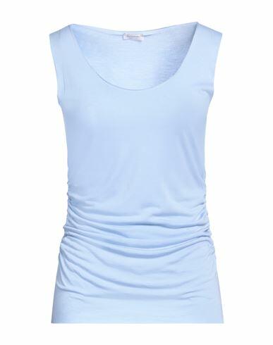 Rossopuro Woman Tank top Sky blue Modal, Polyamide Cover