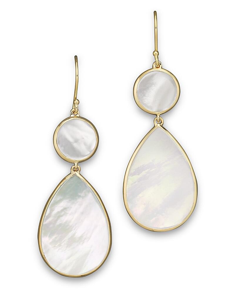 Ippolita 18K Gold Polished Rock Candy 2 Drop Earrings in Mother-of-Pearl Cover