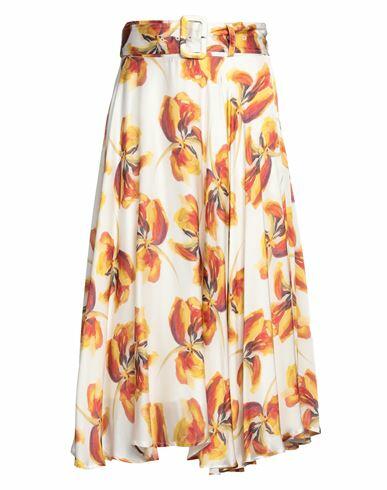 Lardini Woman Midi skirt Off white Viscose, Silk Cover