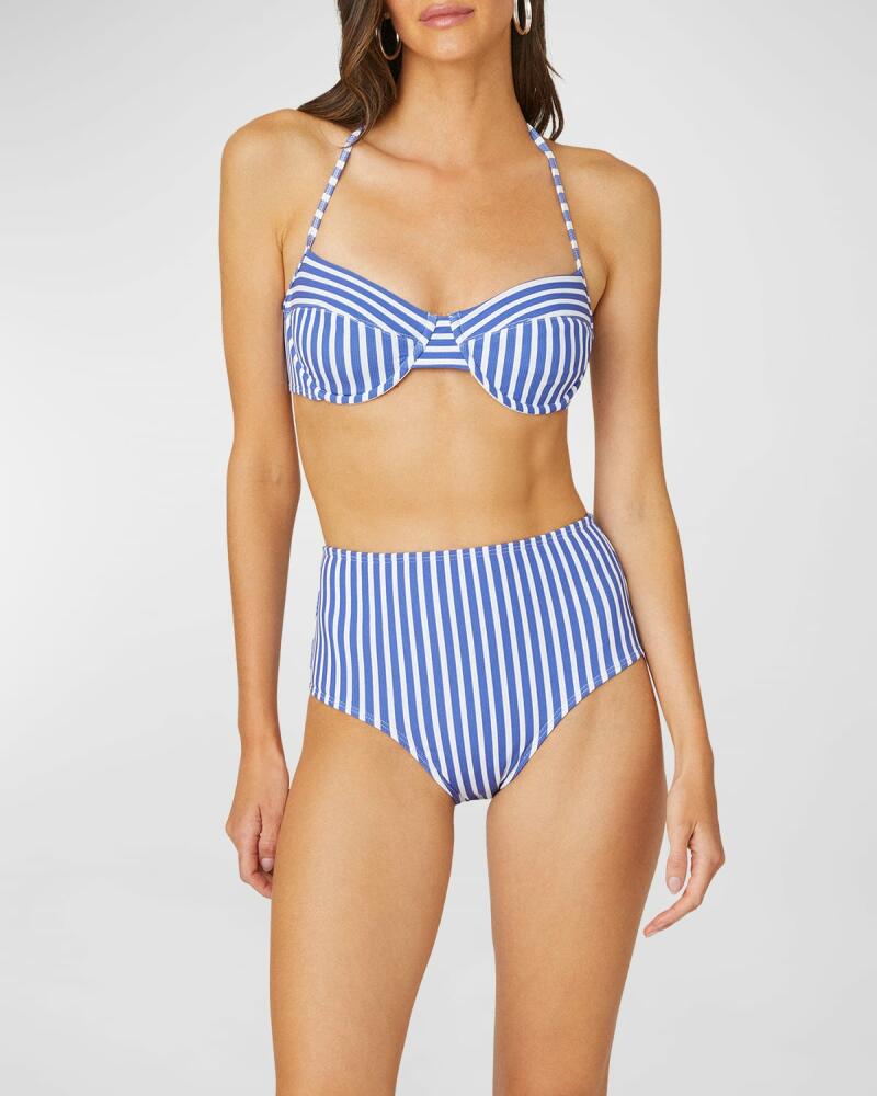 Shoshanna Striped Halter Bikini Top Cover