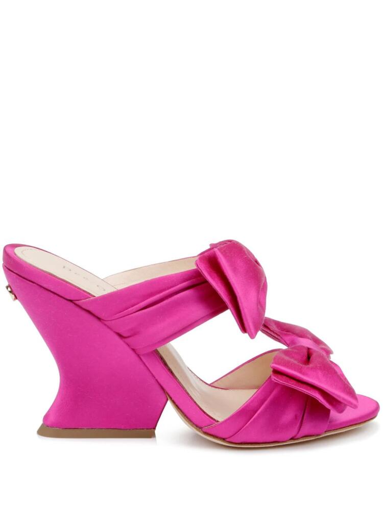 Dee Ocleppo Burgundy satin wedge mules - Pink Cover