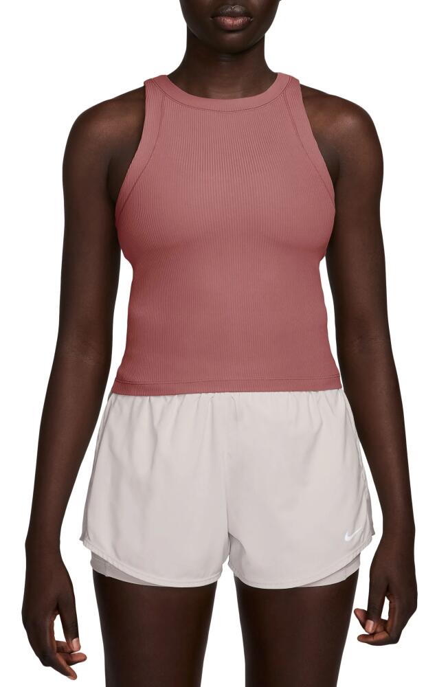 Nike Zenvy Dri-FIT Rib Tank in Canyon Pink/White Cover