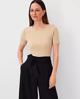 Ann Taylor Shoulder Button Tee Cover