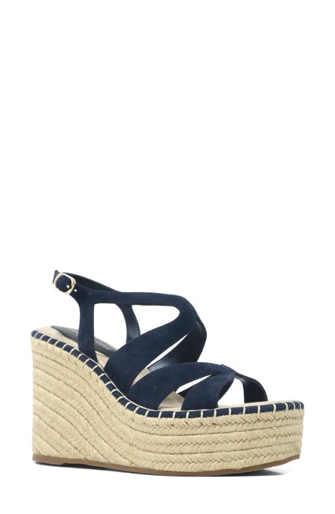 Kenneth Cole New York Solace Platform Wedge Sandal in Navy Suede Cover