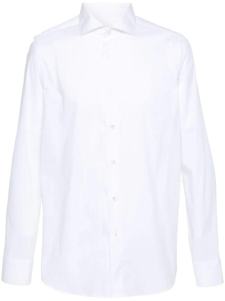 Canali spread-collar poplin shirt - White Cover