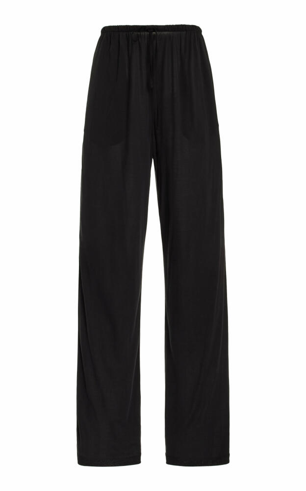 The Row - Lanuit Knit Silk Wide-Leg Pants - Grey Cover