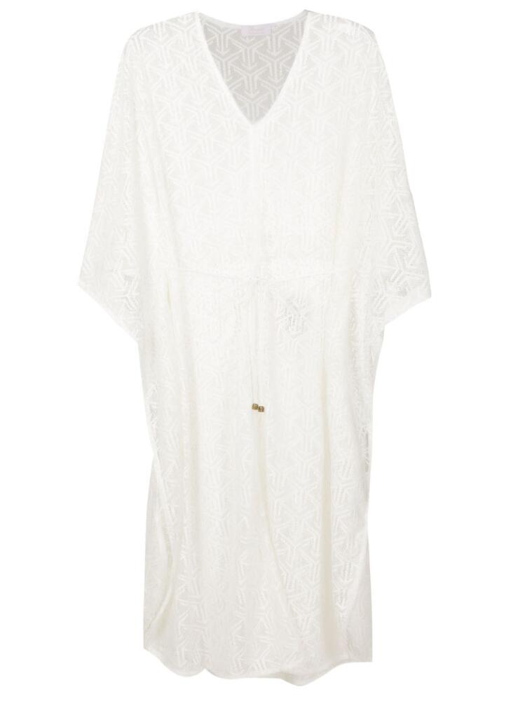 Brigitte sheer drawstring cover-up - White Cover