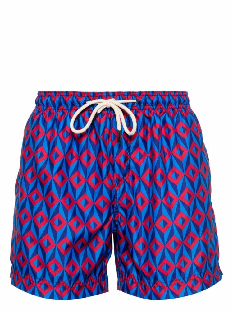 PENINSULA SWIMWEAR Ponente geometric-print swim shorts - Blue Cover