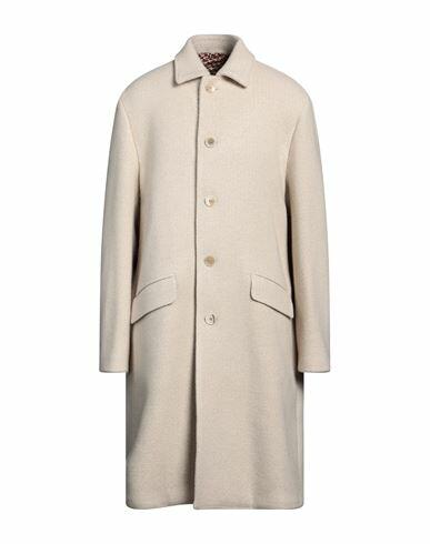 Etro Man Coat Beige Wool, Cashmere Cover