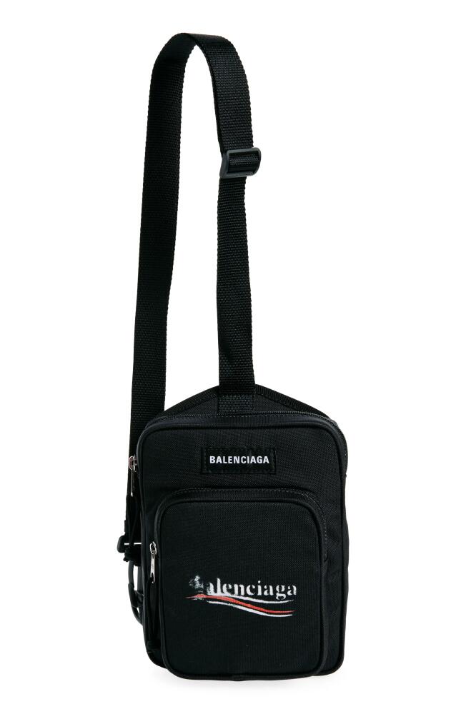 Balenciaga Explorer Political Stencil Logo Crossbody Messenger Bag in Black Cover