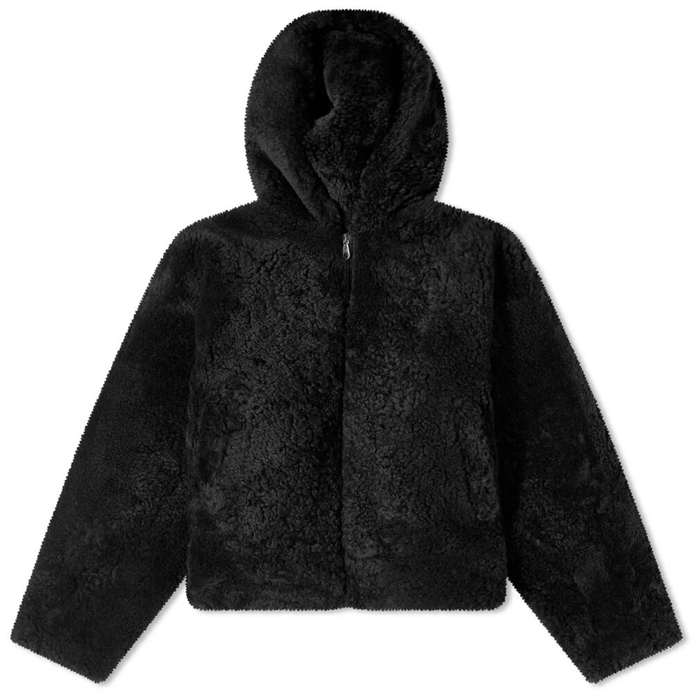 Cole Buxton Men's Shearling Zip Hoodie in Black Cover