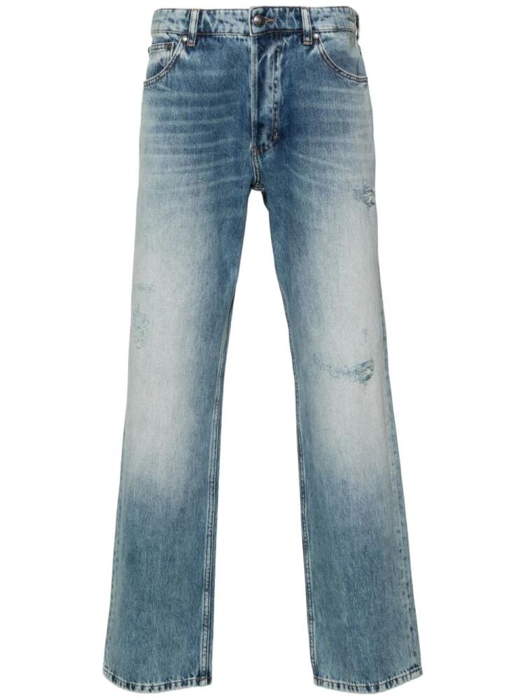 Just Cavalli ripped-detailing straight-leg jeans - Blue Cover