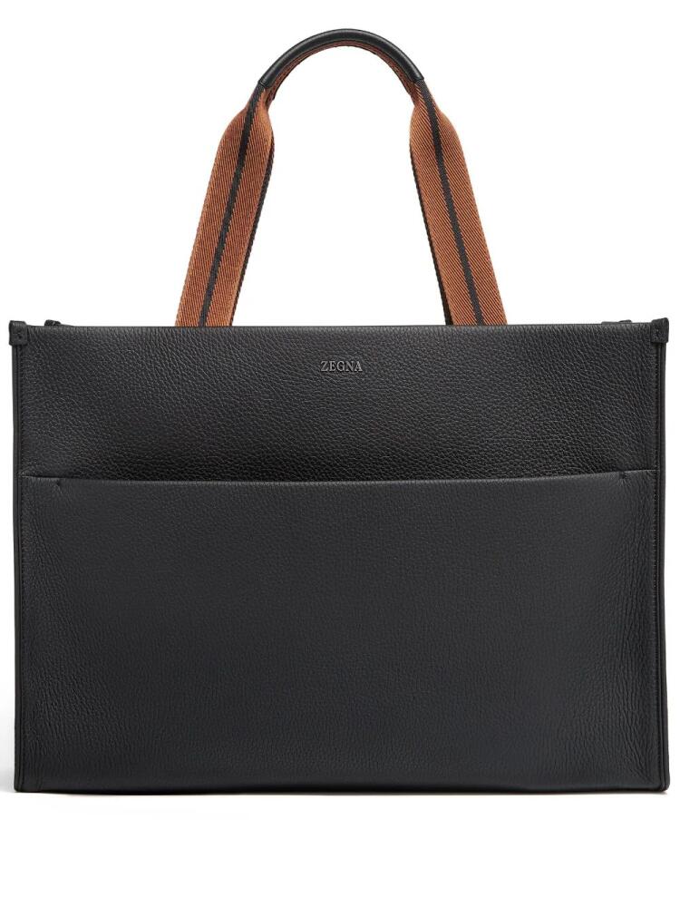 Zegna deerskin tote bag - Black Cover