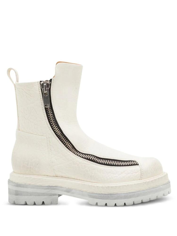 424 double zipper ankle boots - White Cover