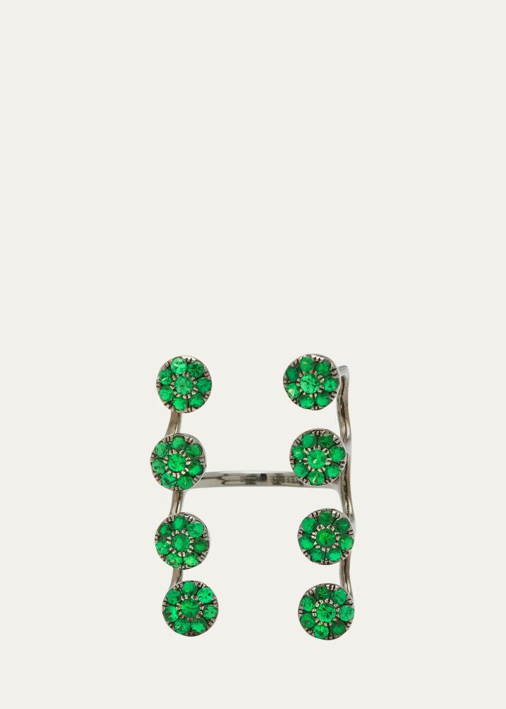 Stefere 18k White Gold Rhodium Finish Green Ring from the Aurore Collection, Size 6.5 and 7 Cover