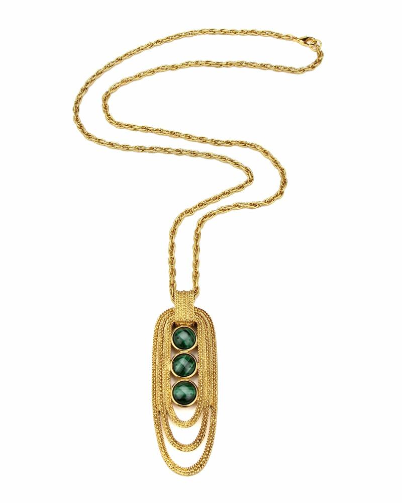 Ben-Amun Triple-Malachite Pendant Necklace Cover