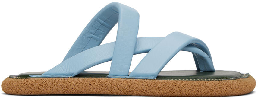 Dries Van Noten Blue Criss-Crossing Strap Sandals Cover