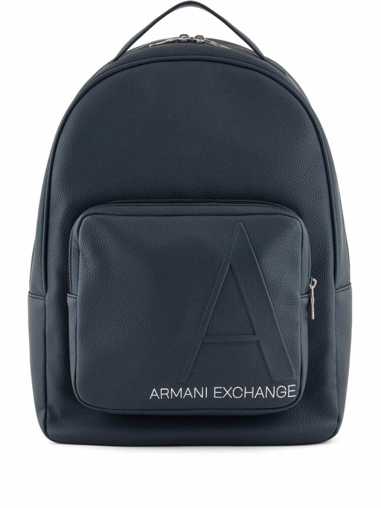 Armani Exchange embossed logo backpack - Blue Cover