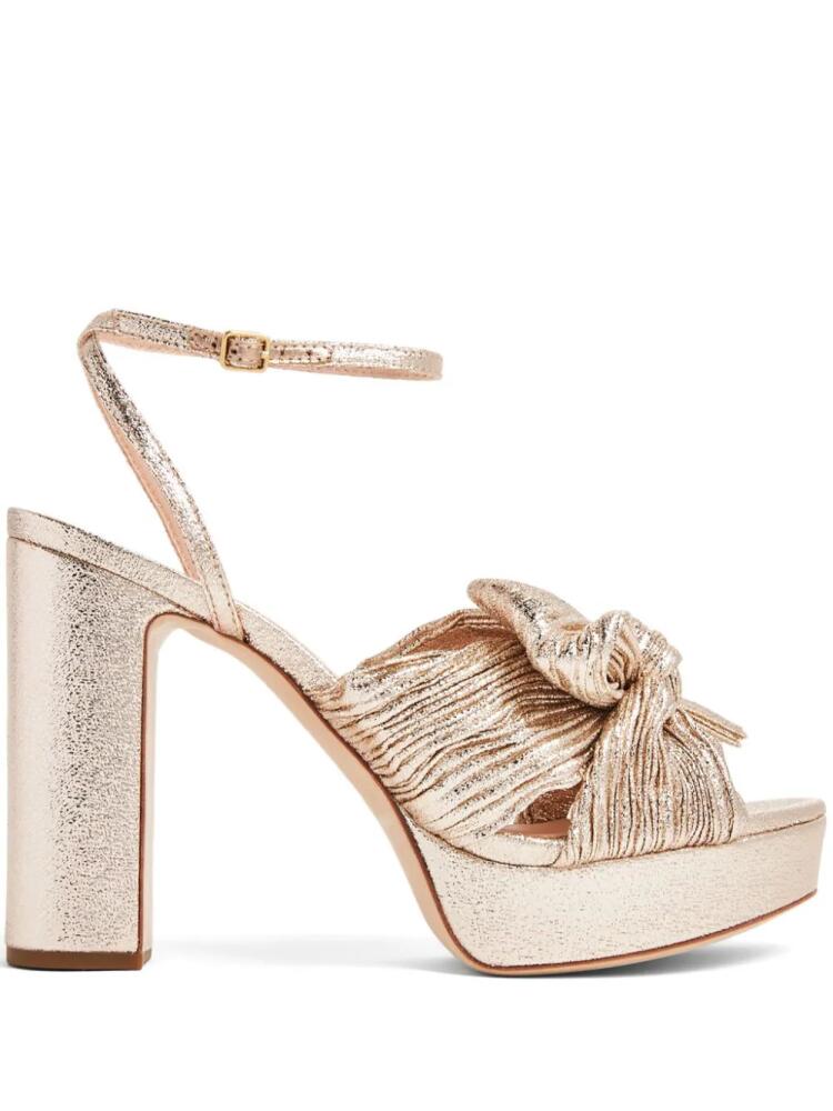 Loeffler Randall Natalia 115mm plissé-lamé sandals - Neutrals Cover