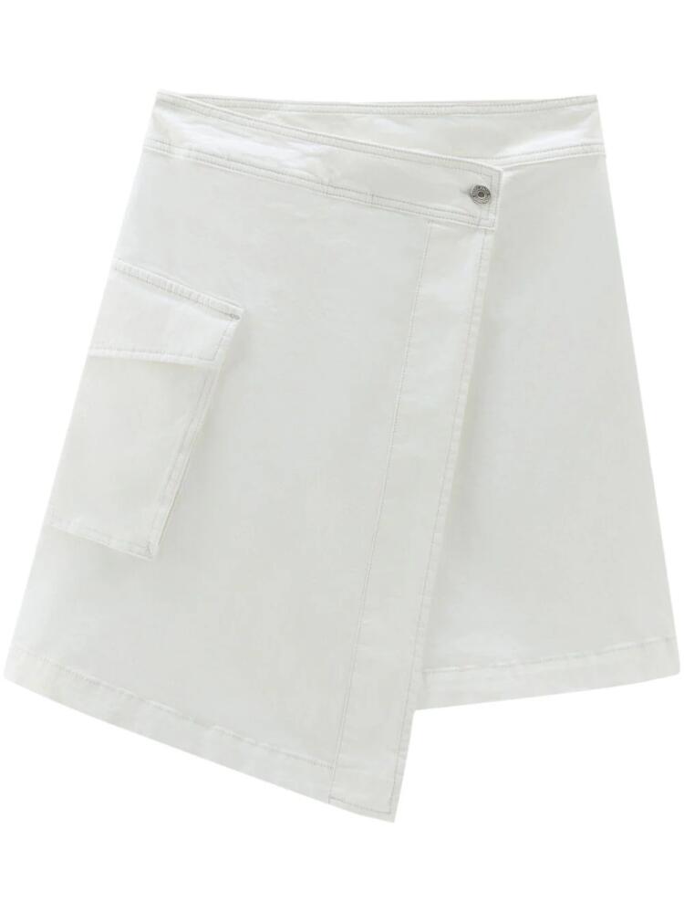 Woolrich cotton-twill wrap miniskirt - White Cover