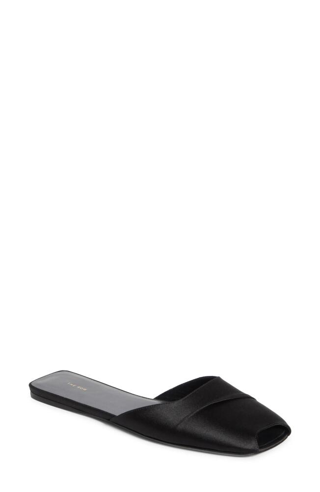 The Row Milla Satin Slide Sandal in Black Cover