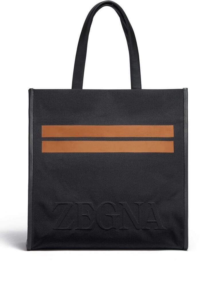 Zegna debossed-logo tote bag - Black Cover