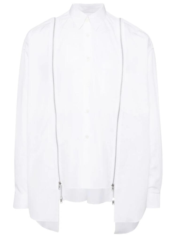 Black Comme Des Garçons zipper shirt - White Cover