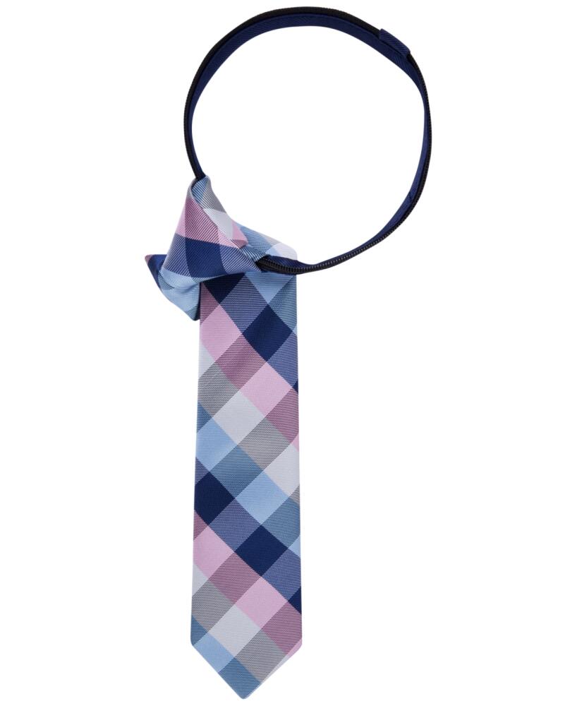 Tommy Hilfiger Big Boys All-Over Buffalo Grid Zipper Tie - Pink Cover