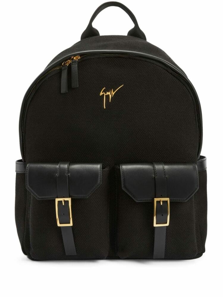 Giuseppe Zanotti logo-plaque zipped backpack - Black Cover