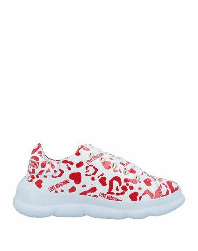 Love Moschino Woman Sneakers White Calfskin Cover