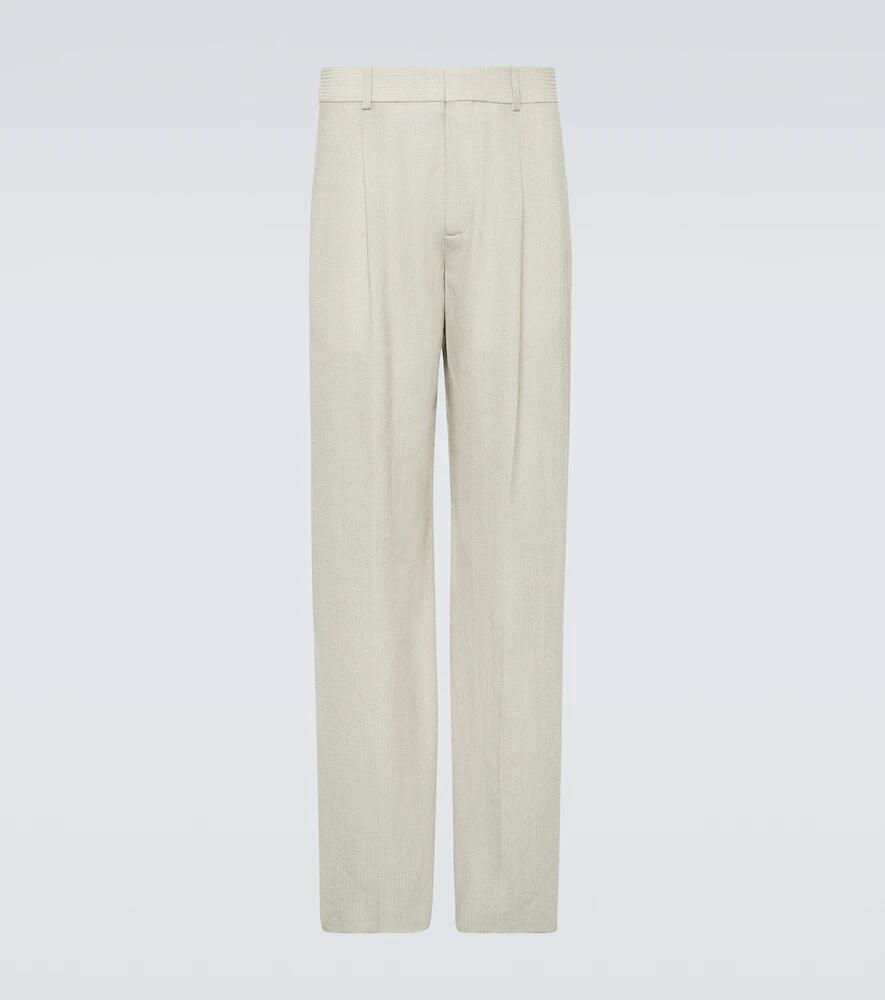 Bottega Veneta Wool and silk-blend mouliné wide-leg pants Cover