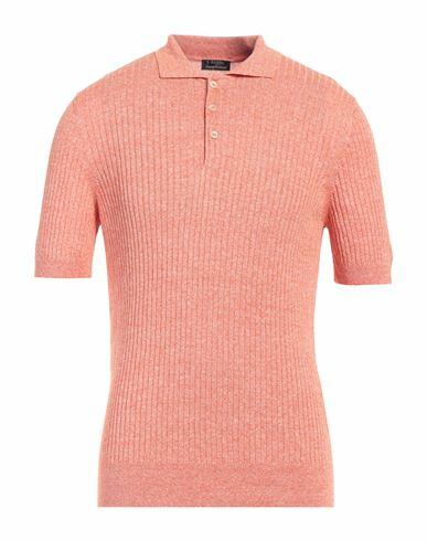 Barba Napoli Man Sweater Orange Linen, Cotton Cover