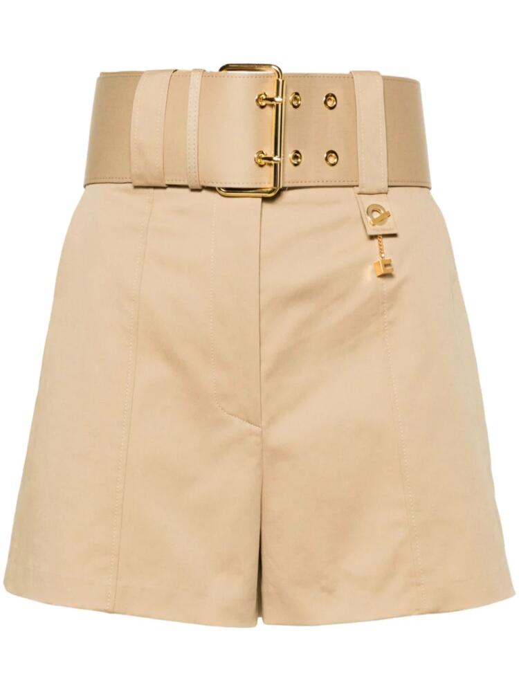 Elisabetta Franchi high-waisted belted mini shorts - Neutrals Cover