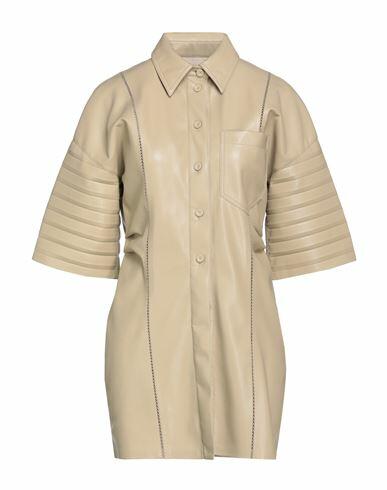 Nanushka Woman Shirt Beige Polyester, Polyurethane, Acetate, Viscose Cover