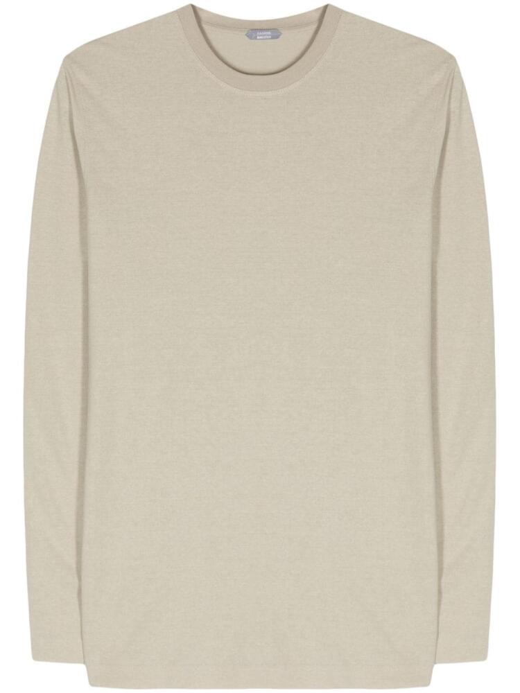 Zanone crew-neck organic cotton T-shirt - Neutrals Cover