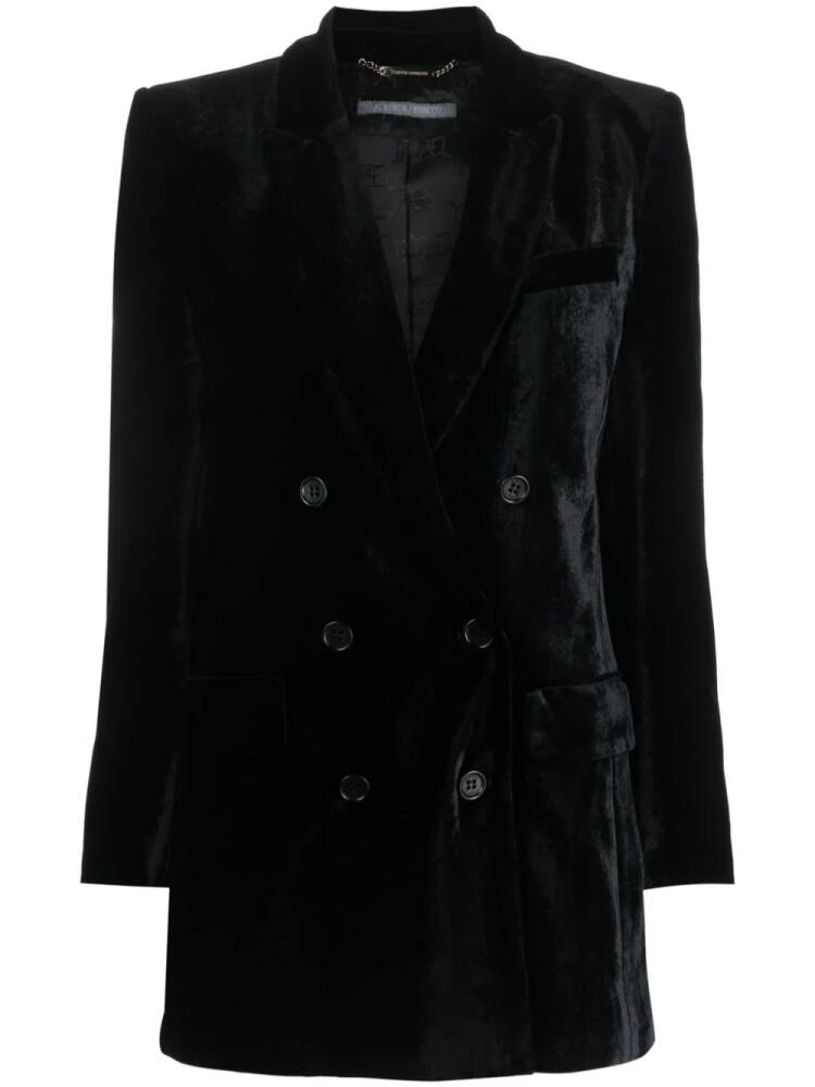 Alberta Ferretti double-breasted velvet blazer - Black Cover